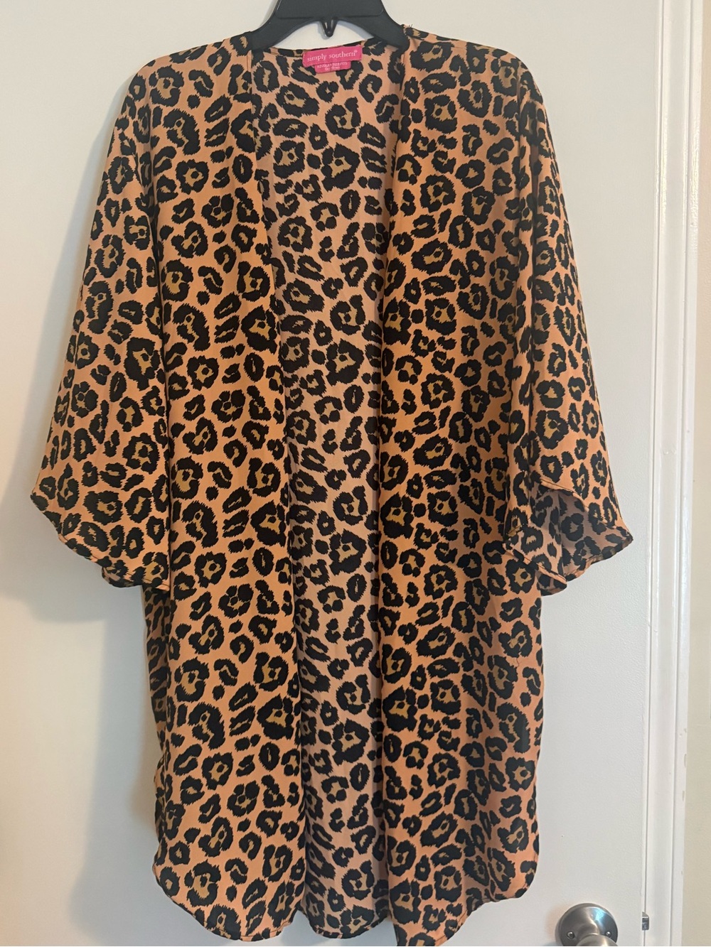 Simply Southern Leopard Print Kimono Jacket - Brown & Black